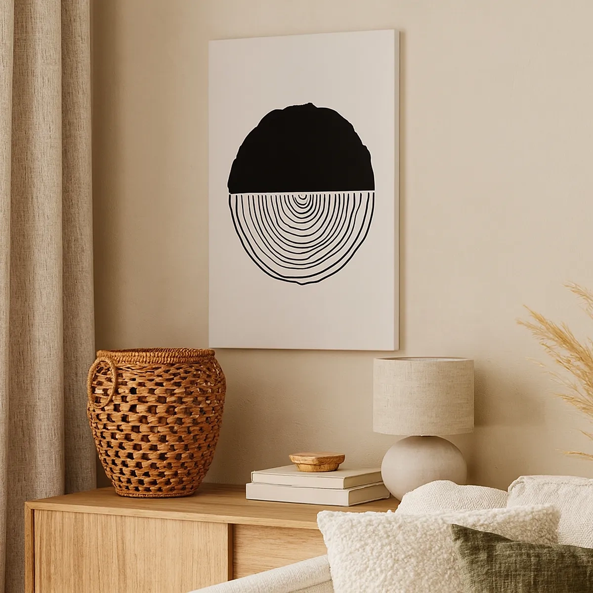 Lærredstryk - Billede på lærred - Halvt og halvt - 50x70 cm