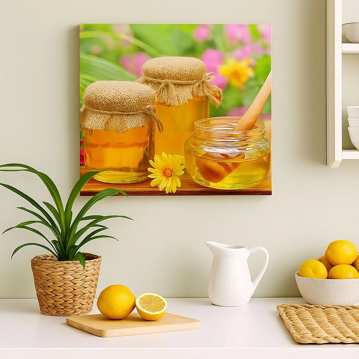 Lærredstryk - Billede på lærred - Sød og blomsteragtig - 30x30 cm