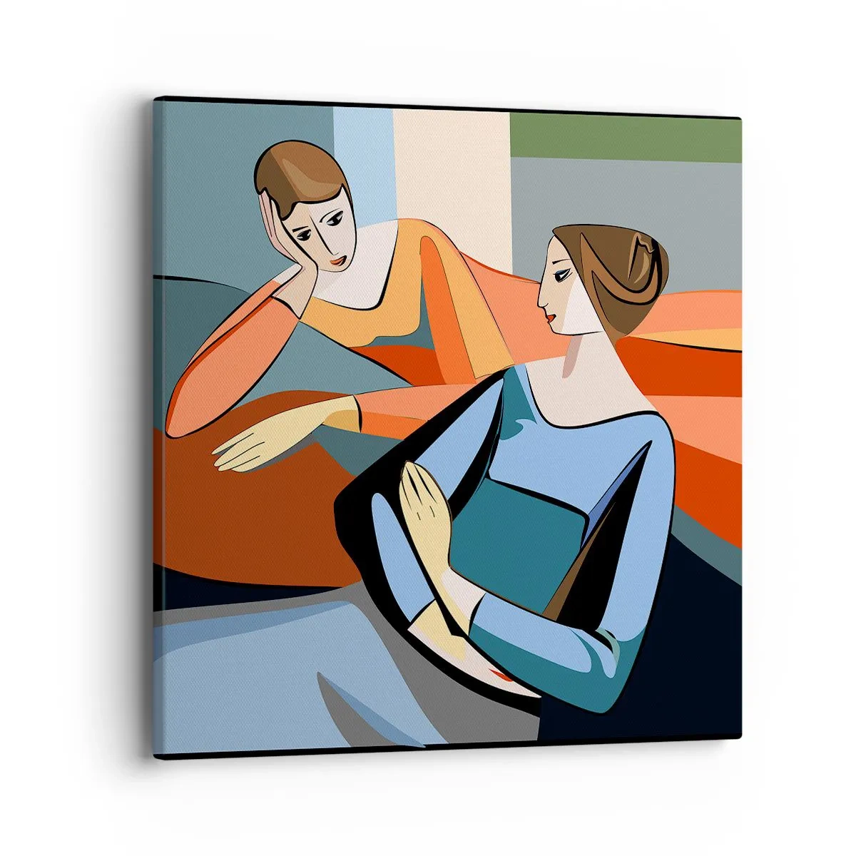 Lærredstryk - Billede på lærred - Et øjeblik af fortrolighed - 40x40 cm