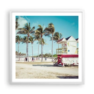 Plakat i hvid ramme - En smuk dag foran dig - 60x60 cm