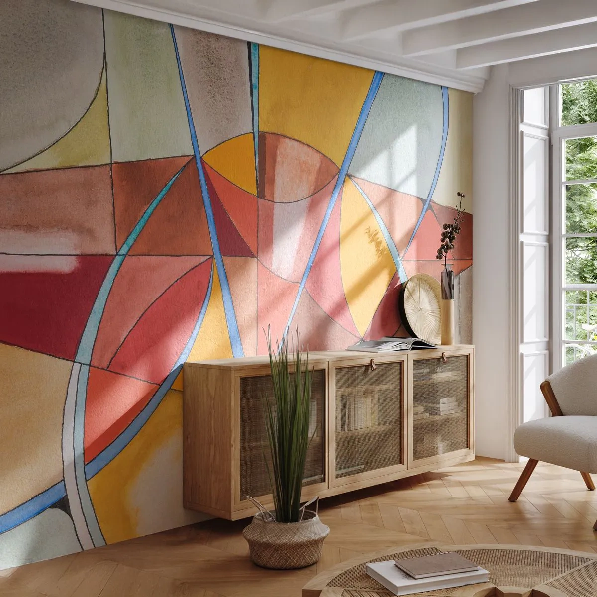 Fototapet Premium Sand - Karrusel, karrusel af drømme - Abstraktion, Stykke, Moderne mønster - 300x210 cm