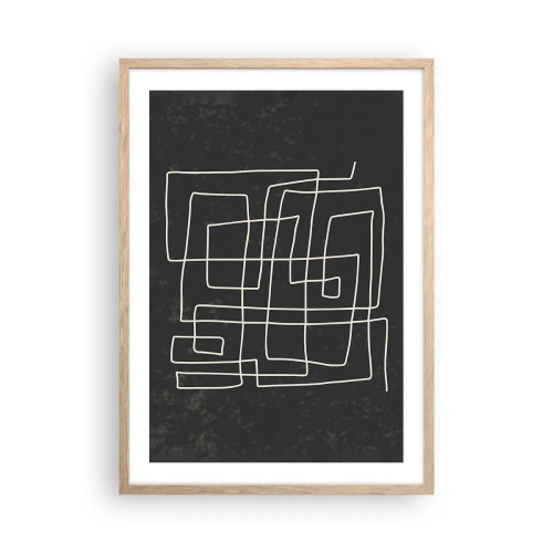 Plakat i ramme af lyst egetræ - Ikke helt så enkel - 50x70 cm