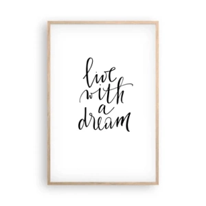 Plakat i ramme af lyst egetræ - Of course - 61x91 cm