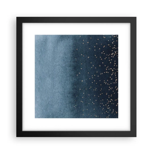 Plakat i sort ramme - Sammensætning - blå faser - 30x30 cm