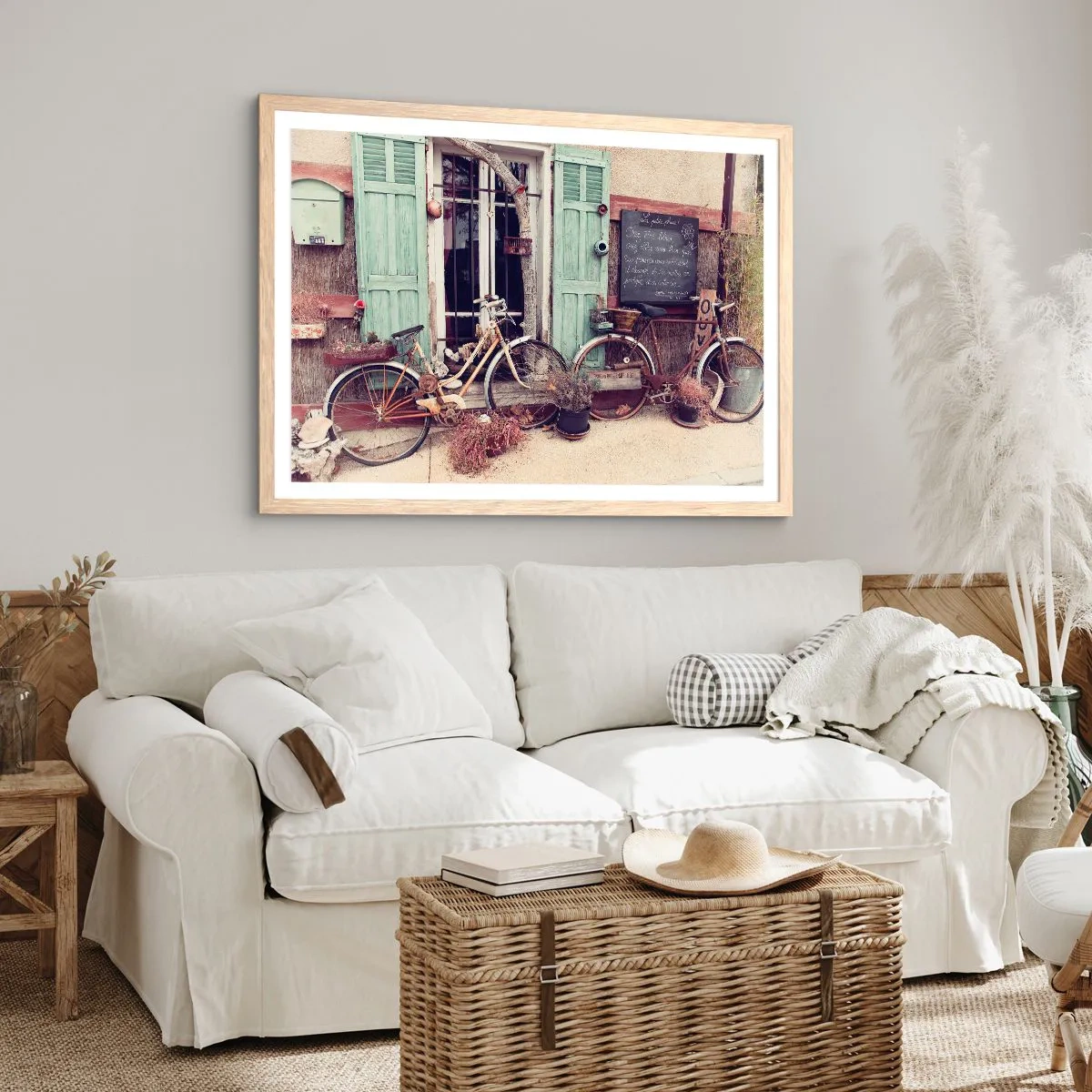 Plakat i ramme af lyst egetræ - Længe leve provinsen - 70x50 cm