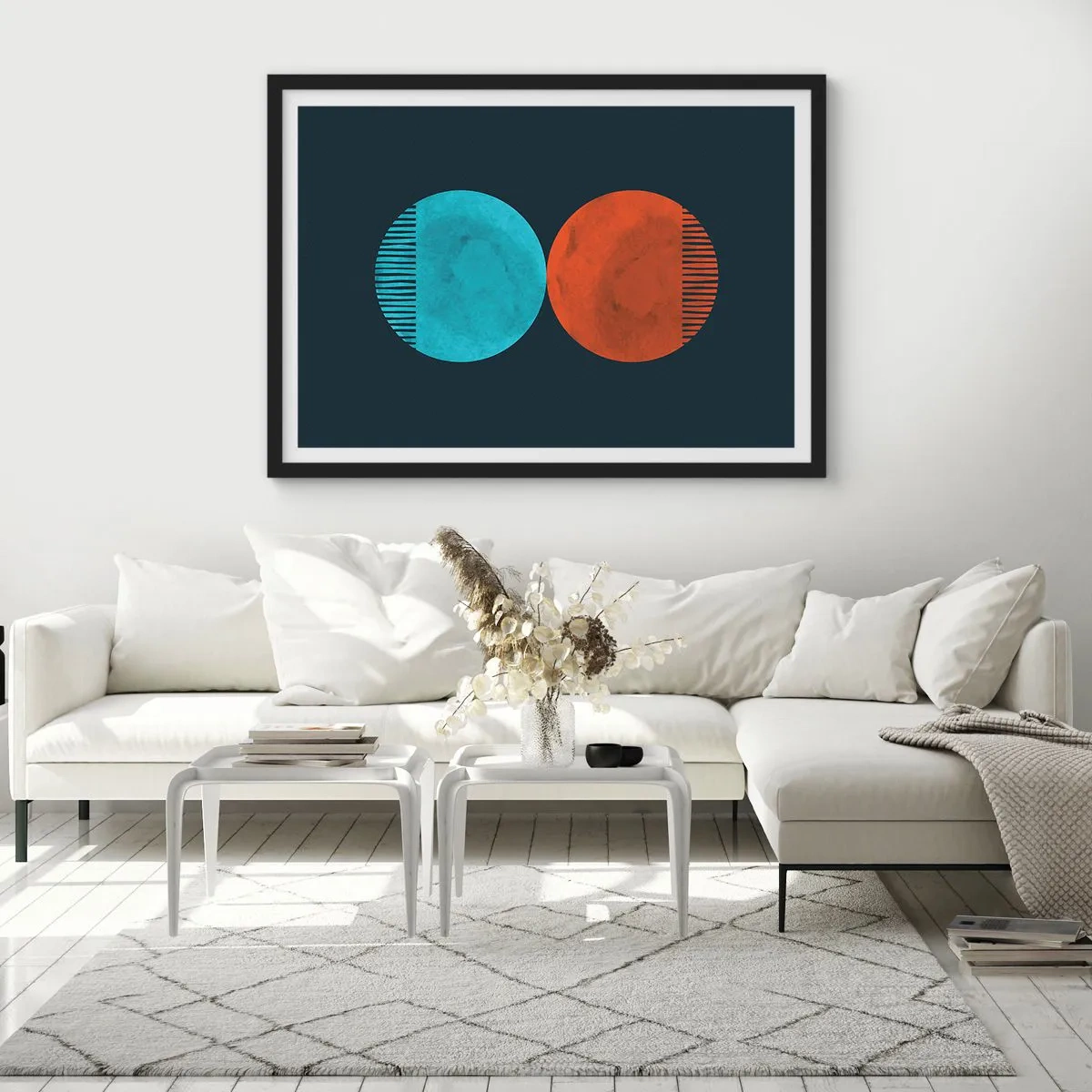 Plakat i sort ramme - Kun geometri? - 70x50 cm