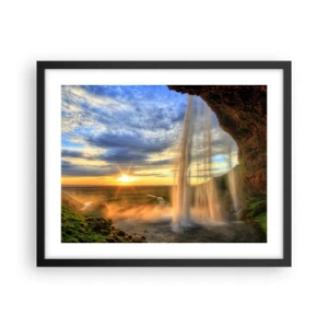 Plakat i sort ramme - Verden bag sløret af dråber - 50x40 cm