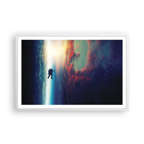 Plakat i hvid ramme - Over for universet - 91x61 cm