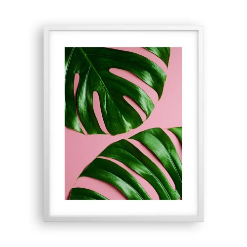 Plakat i hvid ramme - Grønt rendez-vous - 40x50 cm