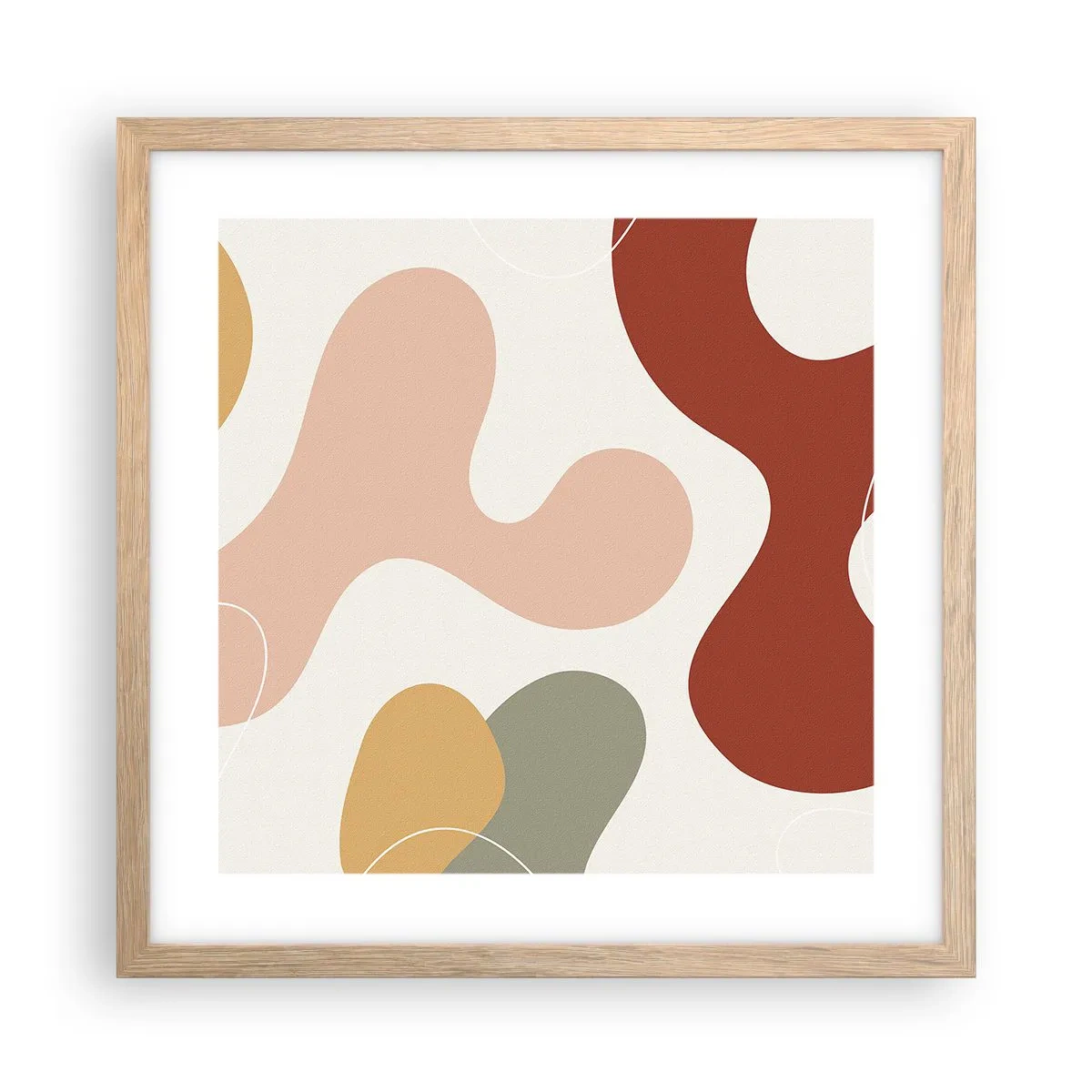 Plakat i ramme af lyst egetræ - Es eller flores? - 40x40 cm