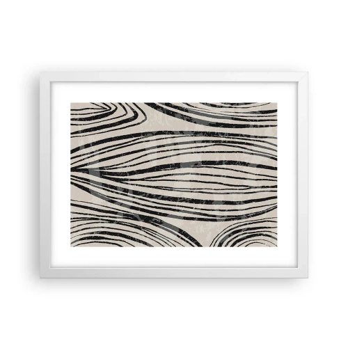 Plakat i hvid ramme - Et spild af linjer - 40x30 cm