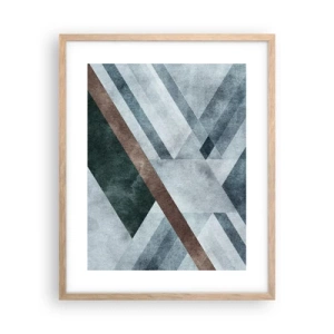 Plakat i ramme af lyst egetræ - Sofistikeret elegance i geometri - 40x50 cm