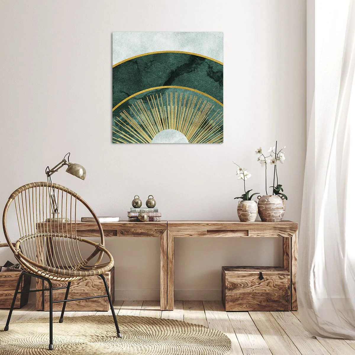 Lærredstryk - Billede på lærred - Et anderledes solsystem - 40x40 cm