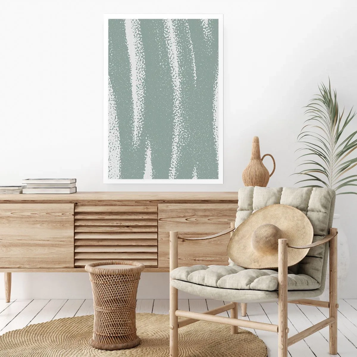 Plakat - Abstraktion i vinterstemning - 70x100 cm