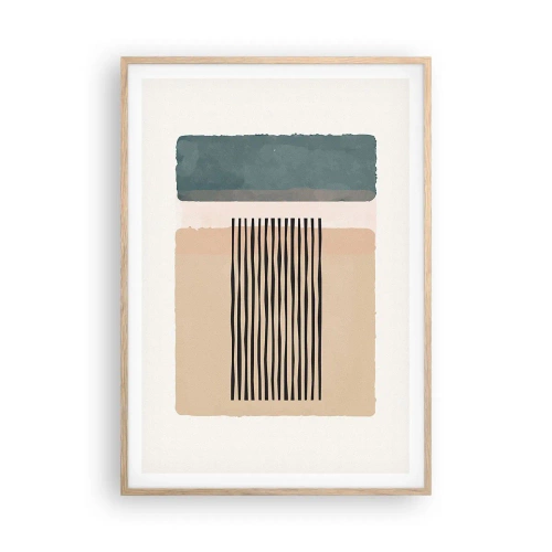 Plakat i ramme af lyst egetræ - Alt er i god stand - 70x100 cm