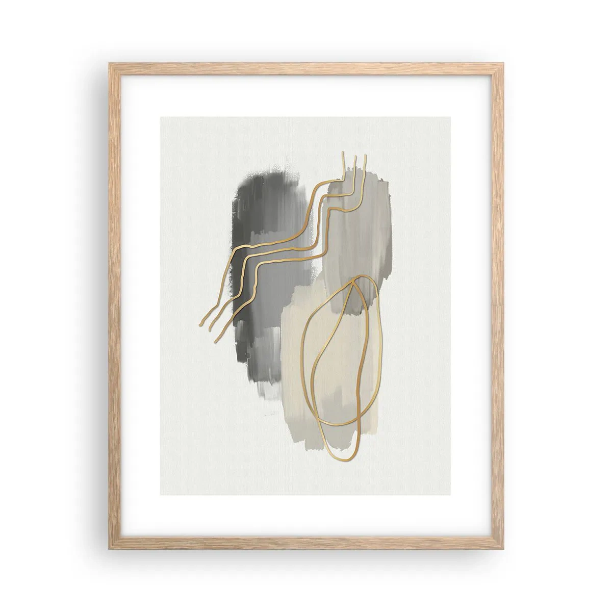 Plakat i ramme af lyst egetræ - Vedholdenhed og bevægelse - 40x50 cm