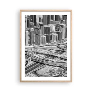 Plakat i ramme af lyst egetræ - Dubai - den umulige by - 50x70 cm