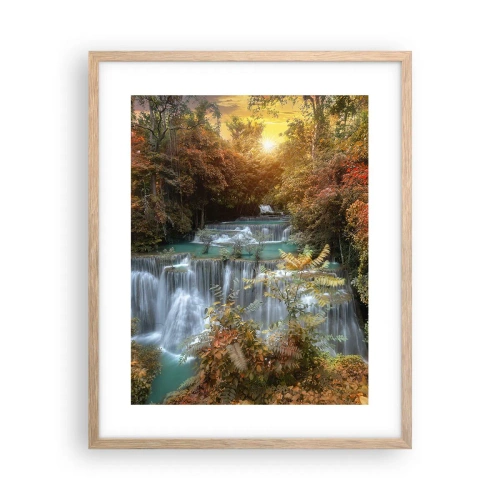 Plakat i ramme af lyst egetræ - Skovens skjulte skat - 40x50 cm