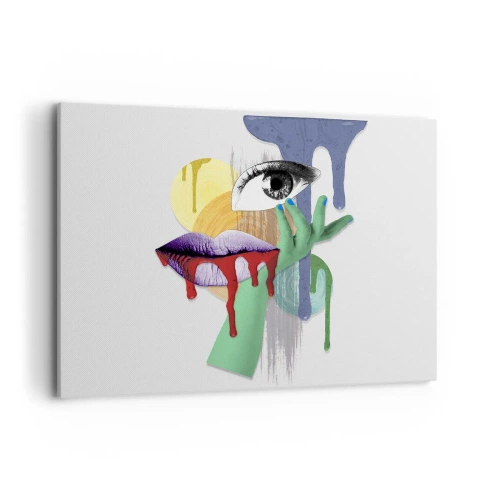 Lærredstryk - Billede på lærred - Dekonstrueret portræt - 100x70 cm