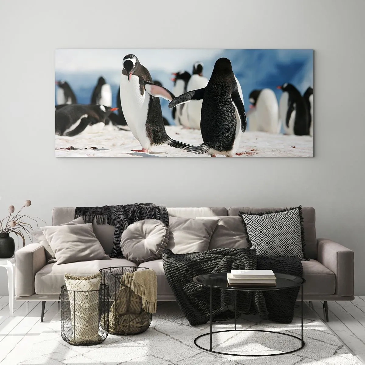 Billede på glas - Danser i sneen - 140x50 cm