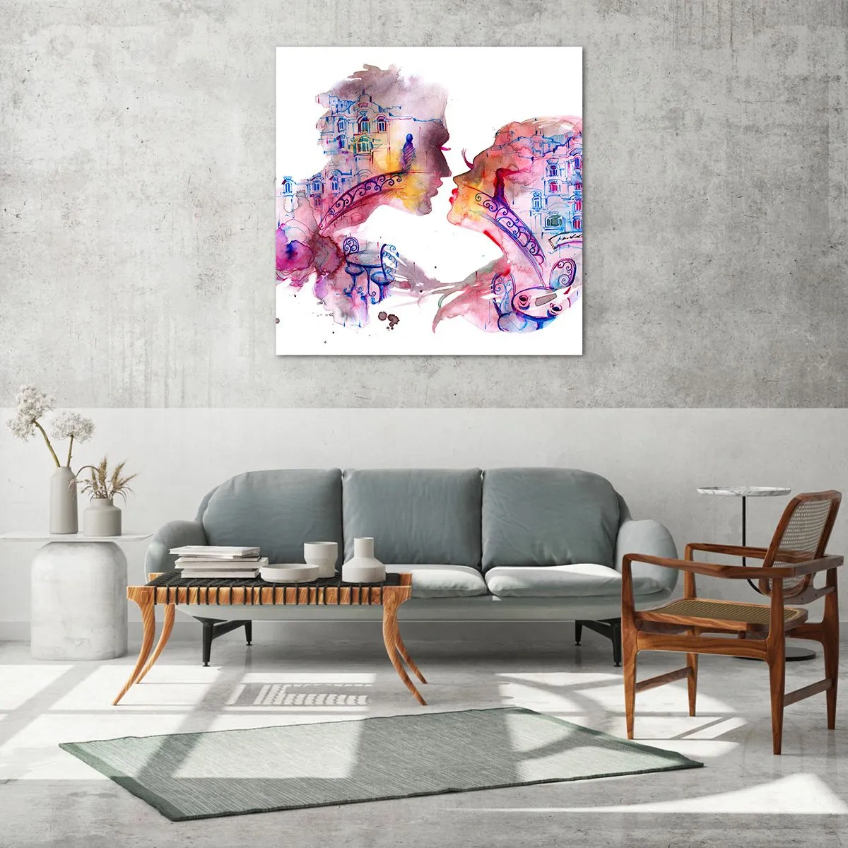 Billede på glas - Sukkenes hemmelige bro - 70x70 cm