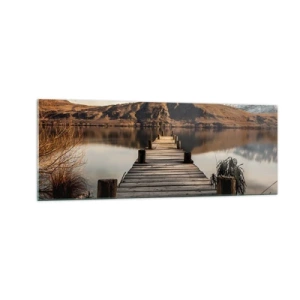 Billede på glas - Et landskab i stilhed - 140x50 cm