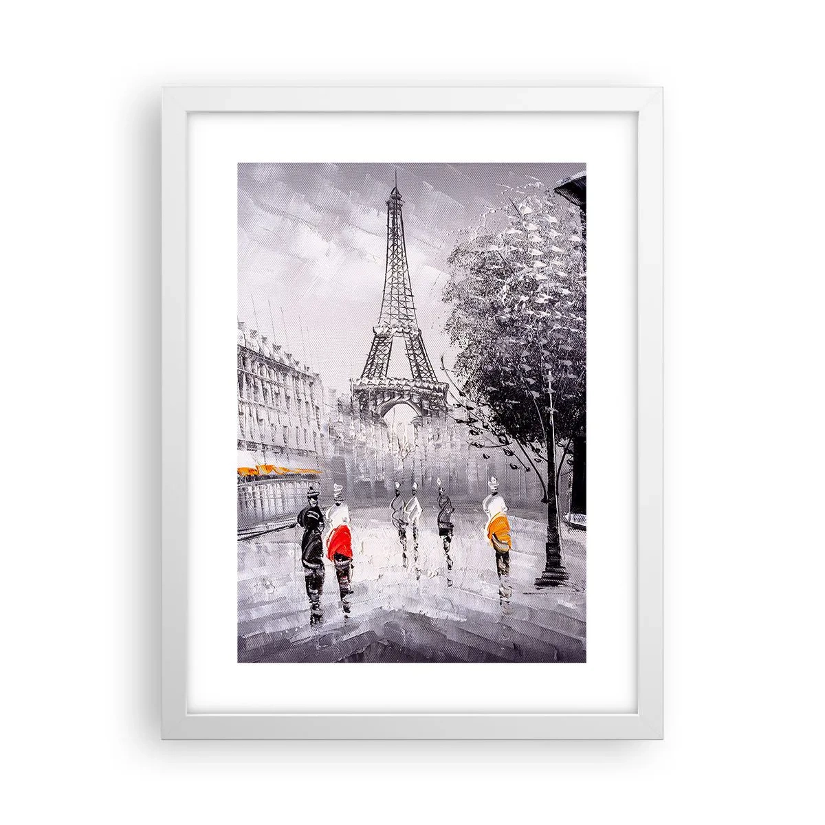 Plakat i hvid ramme - En parisisk spadseretur - 30x40 cm