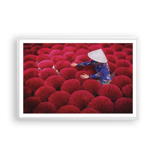 Plakat i hvid ramme - I en rismark - 91x61 cm