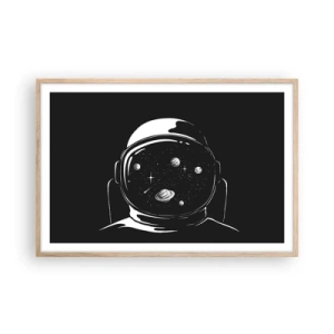 Plakat i ramme af lyst egetræ - Flot udsigt - 91x61 cm