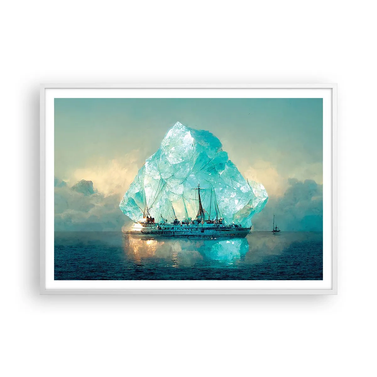Plakat i hvid ramme - Arktisk diamant - 100x70 cm