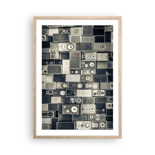 Plakat i ramme af lyst egetræ - Og alt er i orden - 50x70 cm