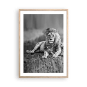 Plakat i ramme af lyst egetræ - Kongelig siesta - 50x70 cm