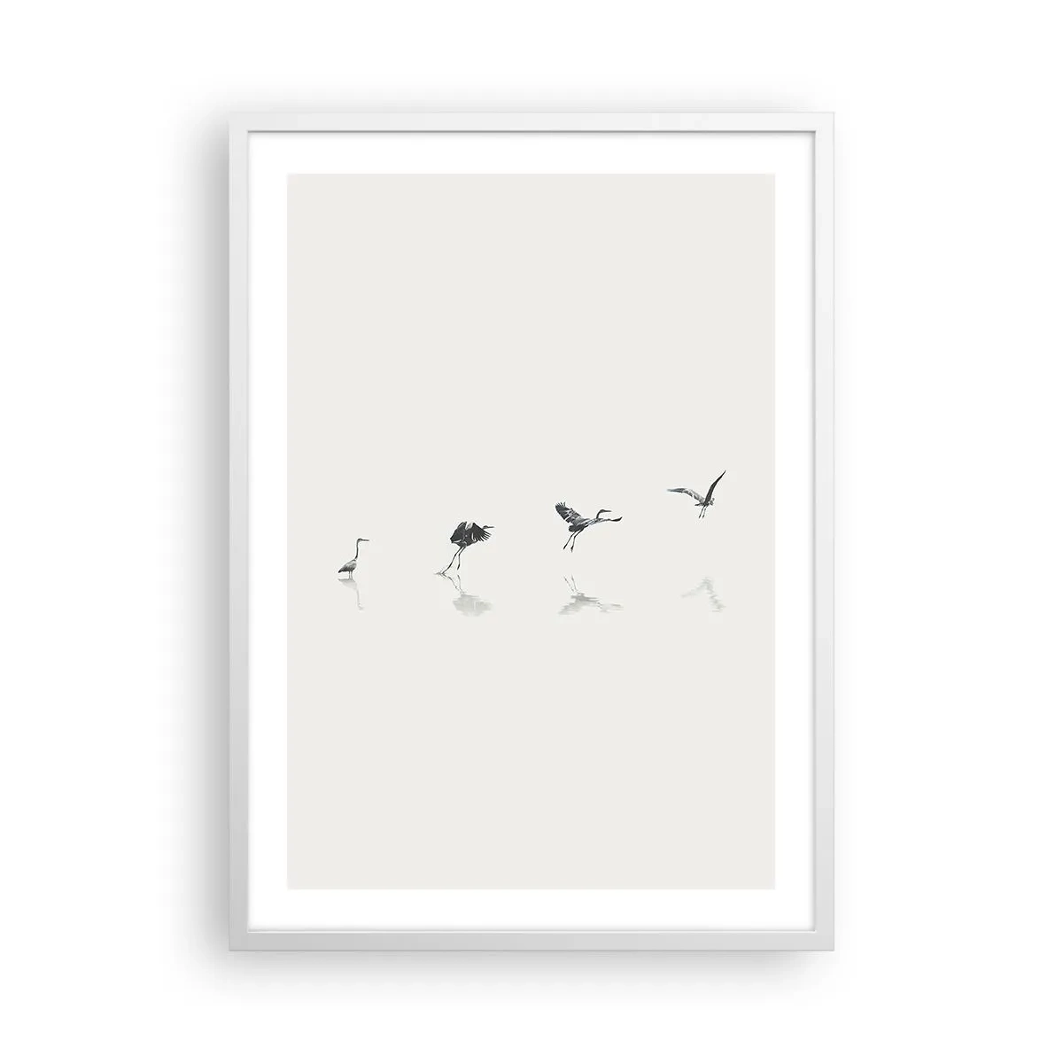 Plakat i hvid ramme - Fire enkle trin - 50x70 cm