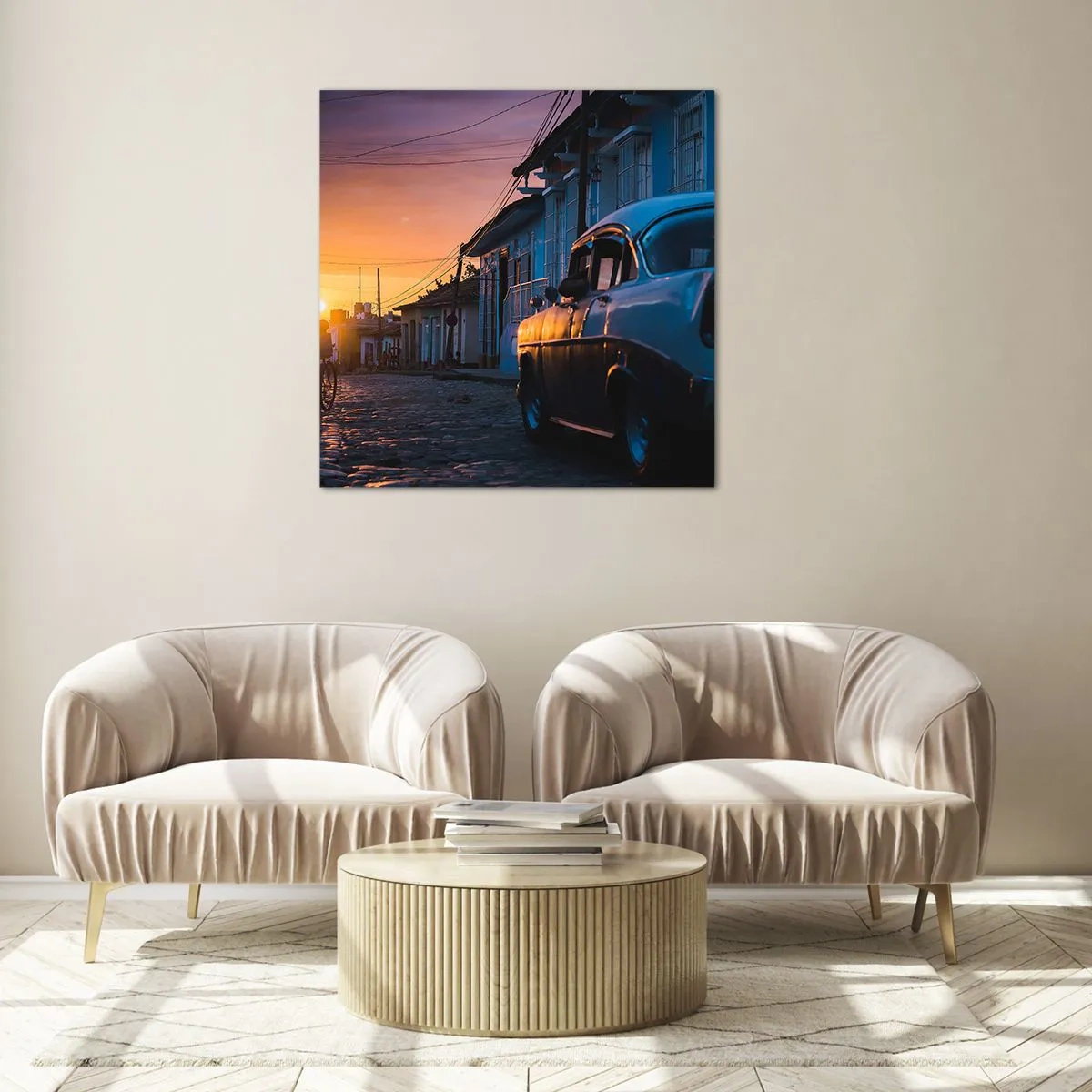 Billede på glas - Det er her, tiden går langsommere - 70x70 cm