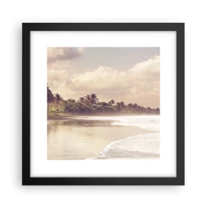 Plakat i sort ramme - Kærtegner bølgerne - 30x30 cm