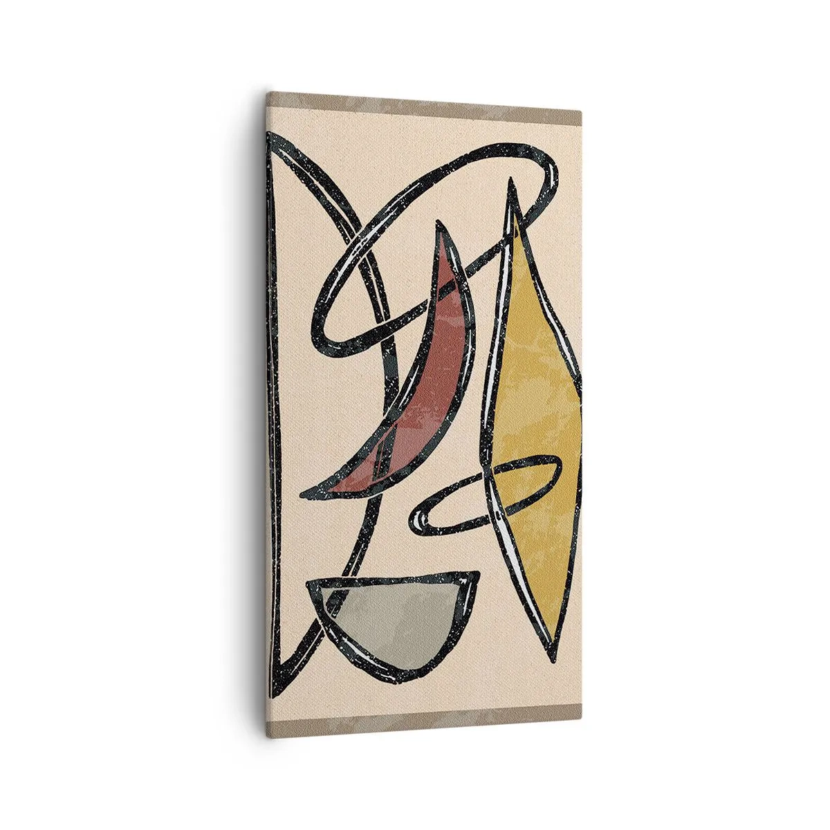 Lærredstryk - Billede på lærred - Komposition - buer og ovaler - 55x100 cm