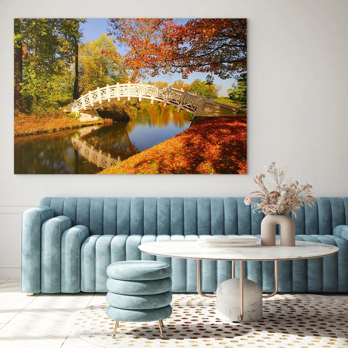 Billede på glas - På den hvide bro af suk - 120x80 cm