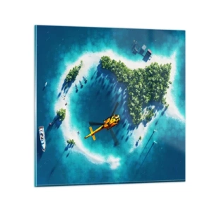 Billede på glas - Køb en ø - 50x50 cm