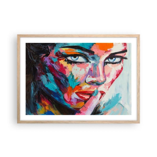 Plakat i ramme af lyst egetræ - Vores første hemmelighed - 70x50 cm