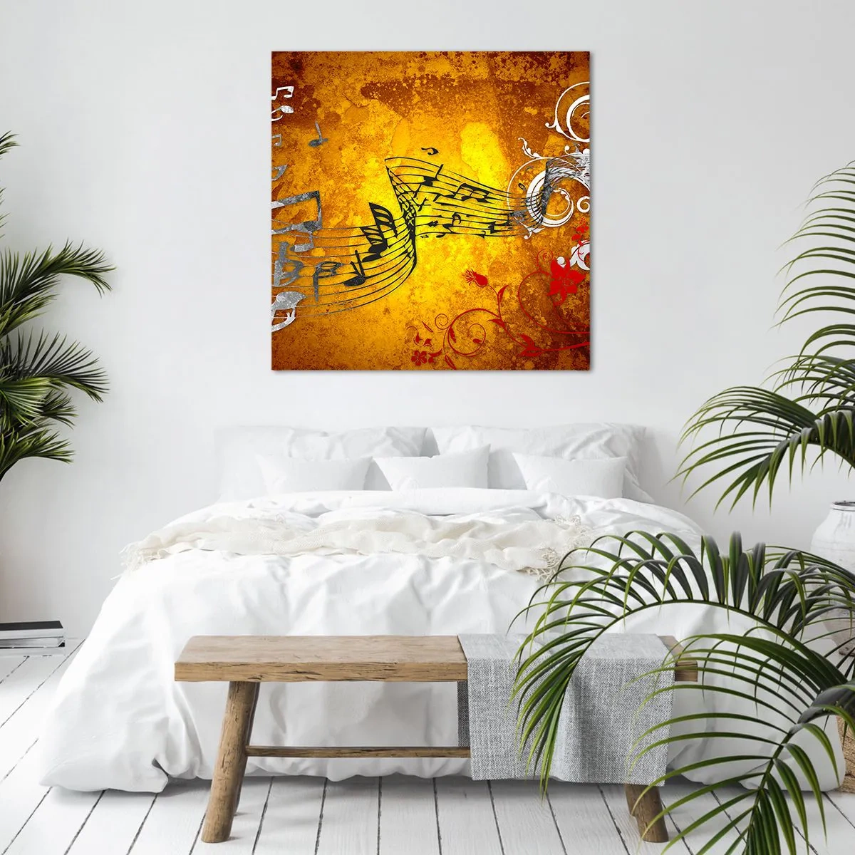 Lærredstryk - Billede på lærred - Lad musikken spille - 70x70 cm