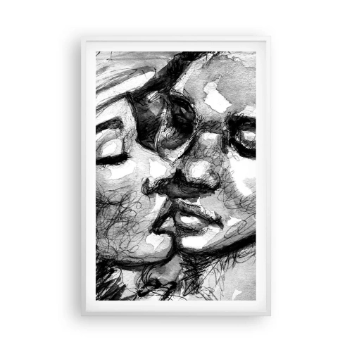 Plakat i hvid ramme - Et ømt øjeblik - 61x91 cm