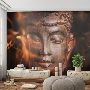 Fototapet Premium Sand - Den eksisterer kun her og nu - Buddha, Religion, Asien - 300x210 cm