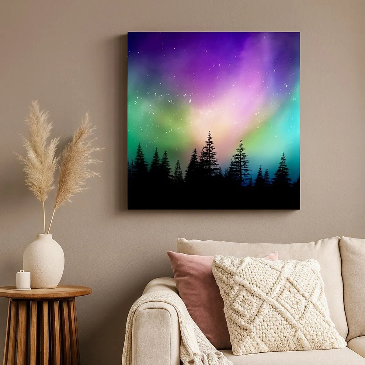 Lærredstryk - Billede på lærred - Hvid magi - 30x30 cm