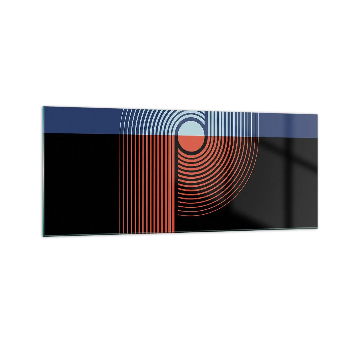 Billede på glas - I en geometrisk omfavnelse - 100x40 cm