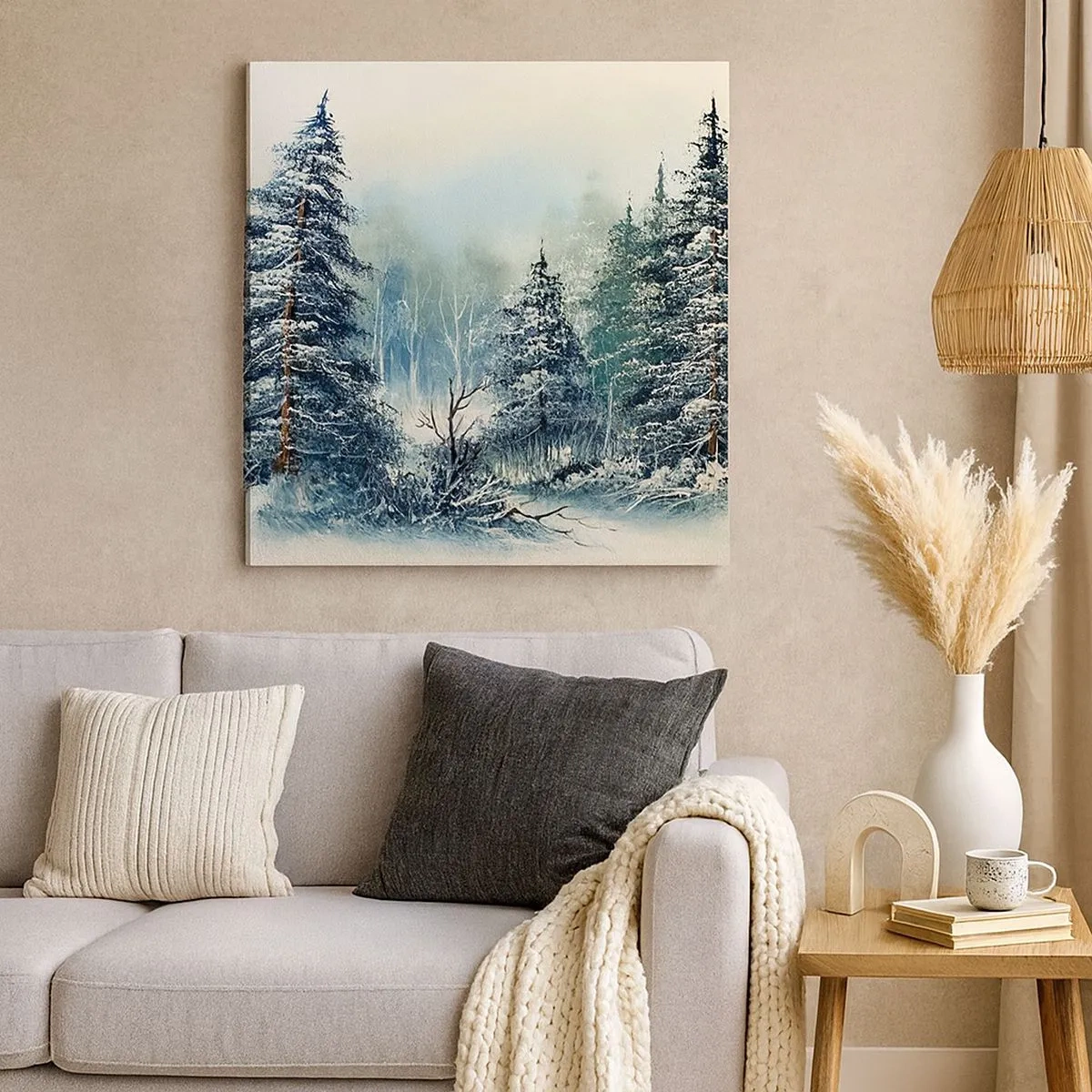 Lærredstryk - Billede på lærred - Klar til jul - 30x30 cm