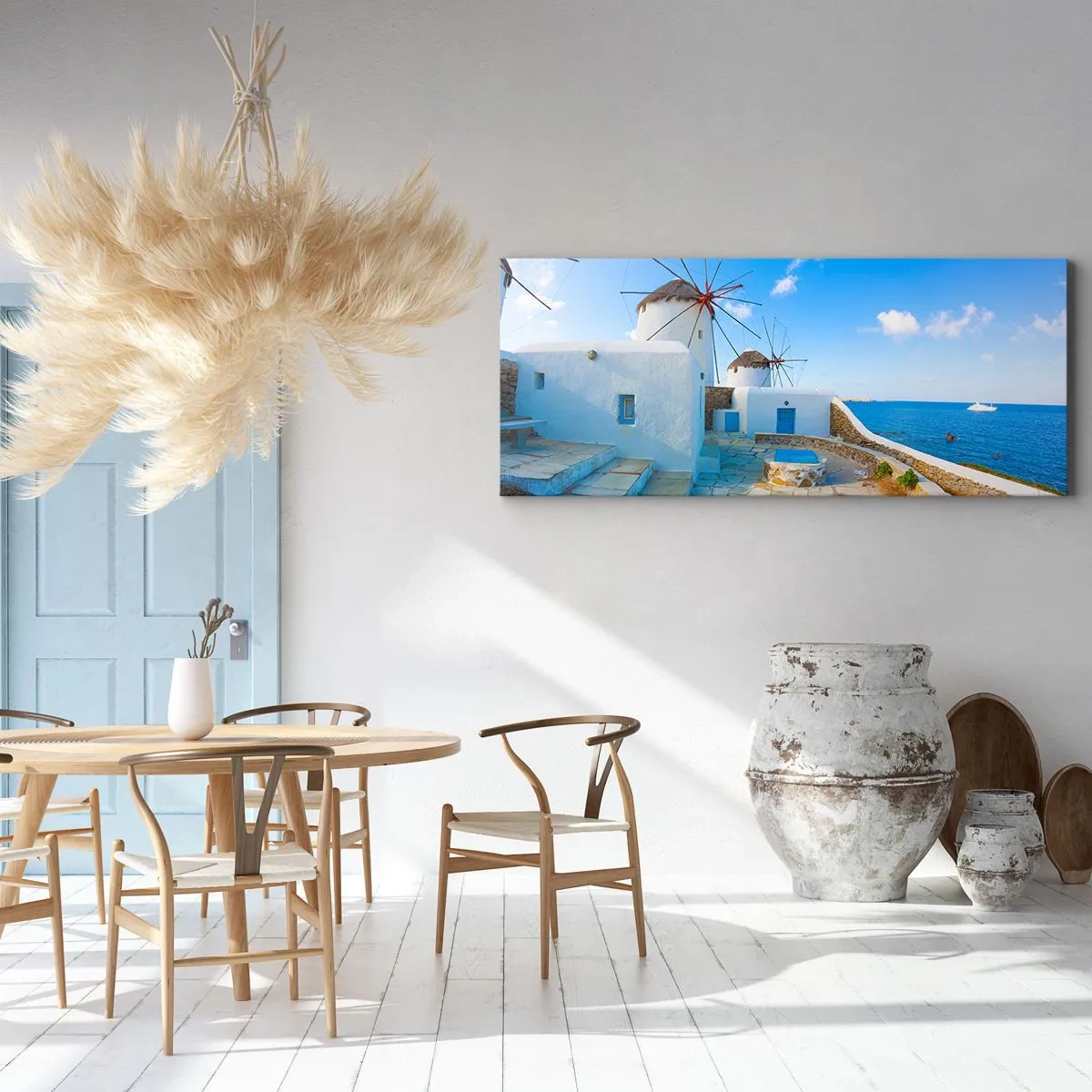 Lærredstryk - Billede på lærred - Blå vind fra havet - 140x50 cm