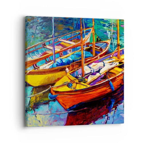 Lærredstryk - Billede på lærred - På vand, der er tykt af farve - 30x30 cm