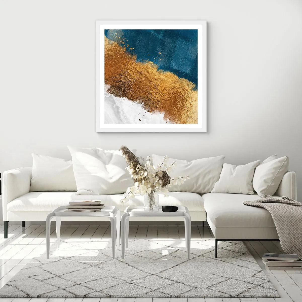 Plakat i hvid ramme - Sommerens farver - 60x60 cm