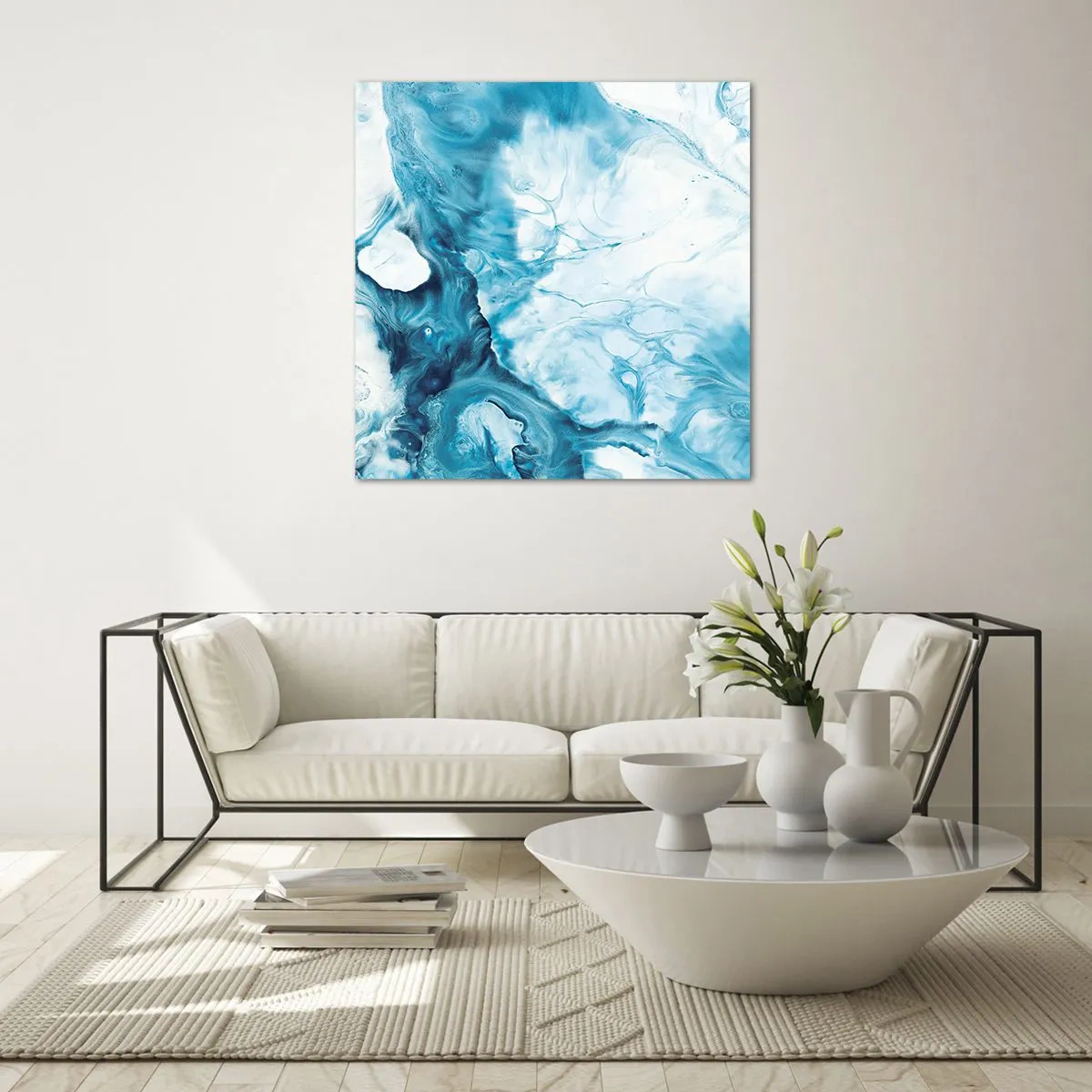 Billede på glas - Blå koncert - 50x50 cm