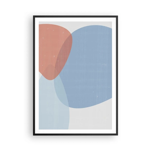 Plakat i sort ramme - Pastelfarvede relationer - 70x100 cm